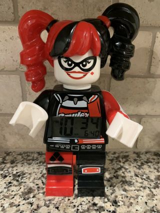 Lego Batman Movie Harley Quinn Minifigure Light Up Alarm Clock Digital Plastic