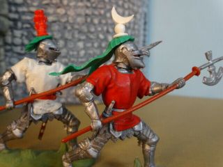 Britains Swoppet Knights,  2 Men At Arms,  Toy Soldiers,  England,  & Complete