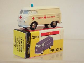 1:90 Schuco Piccolo VW Bus Kastelwagen Van,  NOTRUF KLINIK Clinic Ambulance 3