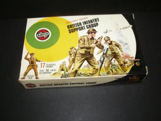 Vintage Open Box Airfix 1/32 Ww2 British Infantry Support Group Target Box 1970s