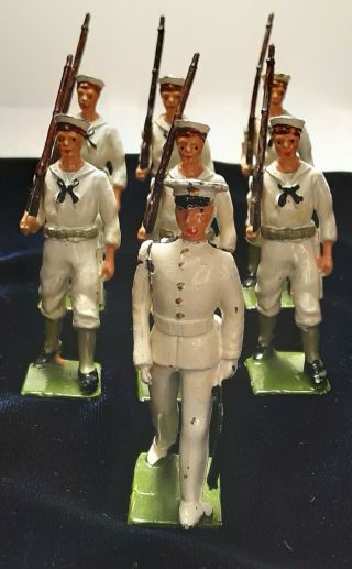 Vintage Britain Lead Toy Soldiers Us Navy Sailors White Jackets 1253