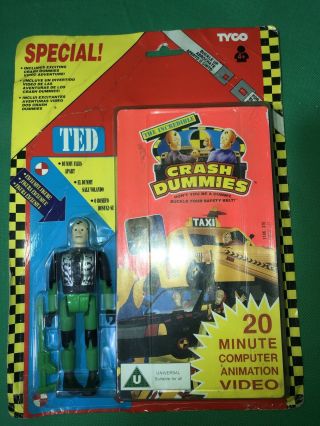 Tyco Incredible Crash Test Dummies Ted Pro Tek Vhs Dummy Figure Exclusive