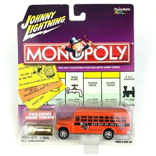 Johnny Lightning 1956 56 Chevy Bus Monopoly Get Out Of Jail Die Cast 1/64
