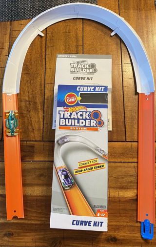 Hot Wheels Track Builder System Curve Kit With Race Car