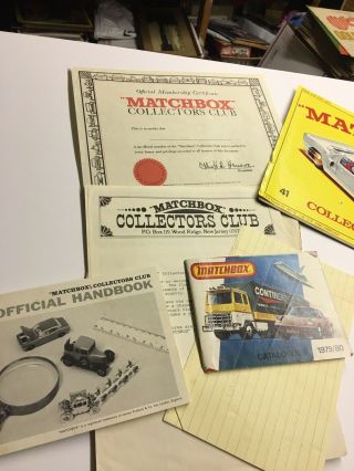 Official Matchbox Collectors Club Membership Certificate & Kit - 1979