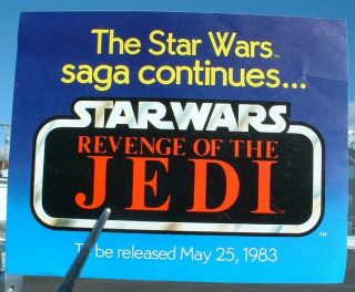 Real Revenge Of The Jedi Paper Toy Insert Ad 1982 Flyer Vintage Star Wars