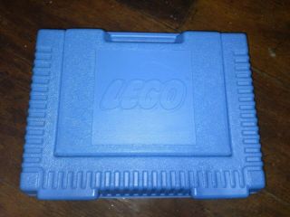 Lego Vintage 1984 Blue Hard Plastic Carrying Case Storage Box Briefcase Handle