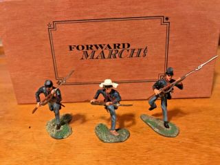 Forward March Painted Metal Toy Soldiers - 54 Mm Charging Ny Civil War Zouaves (3)
