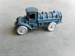 1920s Hubley 2 Piece Cast Iron Tank Truck W Solid Metal Wheels 3.  75 " Version @@