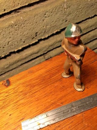 3 Vintage antique 40 - 50 ' s metal toy soldier: Guns and grenades WWII 2