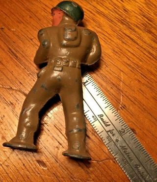 3 Vintage antique 40 - 50 ' s metal toy soldier: Guns and grenades WWII 3