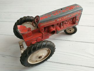 Vintage Tru Scale Tractor With Draw Bar Die Cast Metal Red Tractor Farm Toy