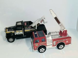 Buddy L Big Bruiser Fire Truck & Police Emergency Recover Unit.  Parts Or Repairs