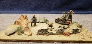 5 German Wwii Soldier On Motorcycle With Sidecar 50mm Adult Hand Painted