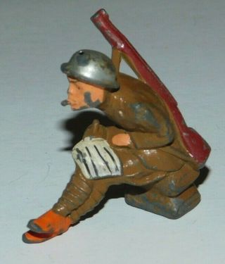 Manoil Soldier Sitting Writing Letter While Smoking Toy Soldier Figure