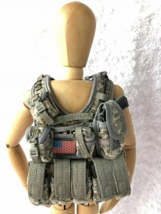Hottoys 1/6th Modern Us Army Acu Rav Tactical Assault Molle Pouches/pistol Vest