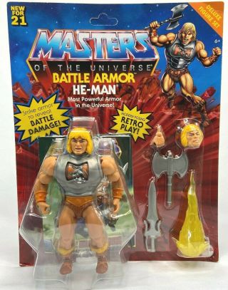 Masters Of The Universe Origins Battle Armor He - Man Deluxe Figure Motu Fast Ship