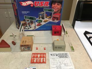 Vintage Mattel Hot Wheels Usa Starter Set 1,  1981 W/box,  No.  5054 Complete Set