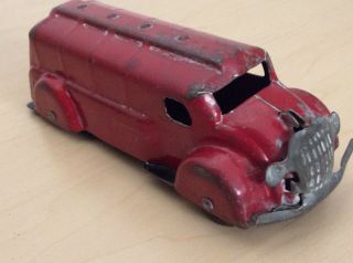 Wyandotte Pressed Steel Delivery Toy Truck Oil & Gas Tanker Truck 6” 1930s
