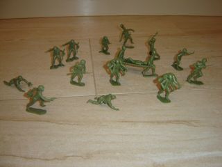 1968 Marx Battlefield 54mm Plastic Us Infantry 15 Poses Inc Carrying Casualty
