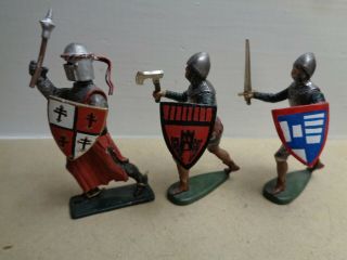 Imrie Risley Miniatures,  3x Medieval Men At Arms Knight Sword & Axe Lead 54mm Wy