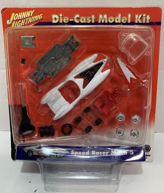 Johnny Lightning Die - Cast Model Kit Speed Racer Mach 5 White Prepainted 484 - 10