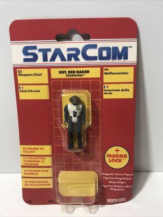 Nib 1986 Starcom Action Figure Starwing Sgt.  Red Baker Coleco Figure Only