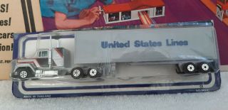 Vintage Road Champs Yatming United States Line Mack Semi Truck Cut Card Blister