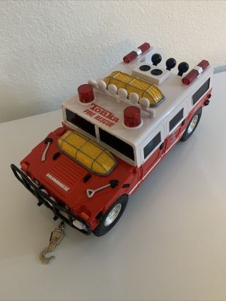 1999 Hasbro Tonka Red Fire Rescue Hummer Lights,  Talks Sounds Emergency