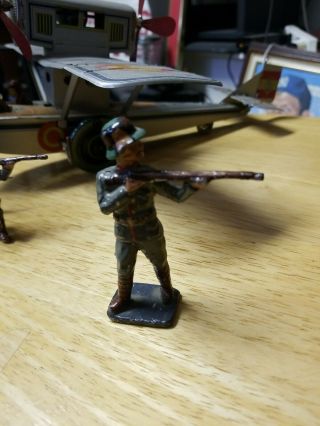 American Metal Co? Lead Toy Soldier With Rifke German Gray Barclay Manoil?