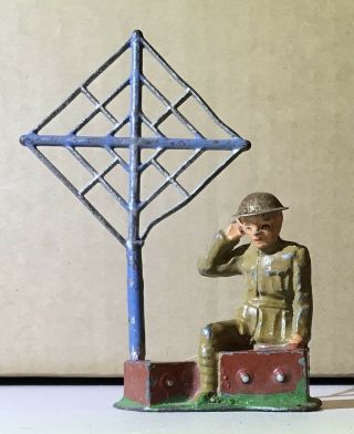 Vintage Barclays? Manoil? Lead Toy Soldier Figure Radio Communications Antenna