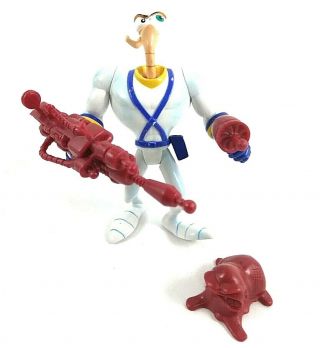 Earthworm Jim Action Figure 1995 Playmates Toys With Red Accessories