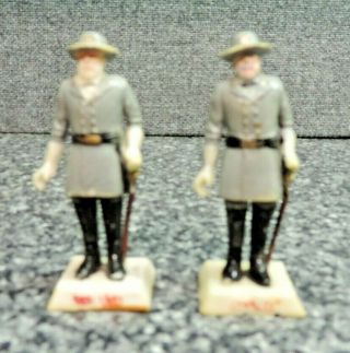 Marx Warriors Of The World Confederate General Lee Figure 2x Hong Kong 1970 
