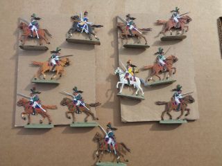 Flats,  Napoleonic French Dragoon Cavalry Soldiers Painted Lead Zinnfiguren,  Jl