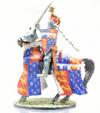 Diecast Medieval Worldart Spain Metal Painted Figure Knight On Horse With Sword