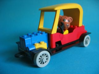 Lego Fabuland Auto mit Figur 3629 Bruno Bear ' s car 80er Jahre (1) 2
