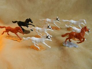 Timpo 1/32 Vintage Toy Soldier Horses X 8