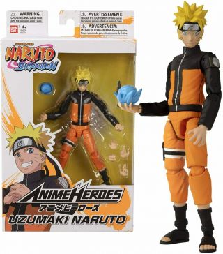 Bandai Anime Heroes Shonen Jump Naruto Shippuden Naruto Uzumaki 6 " Action Figure