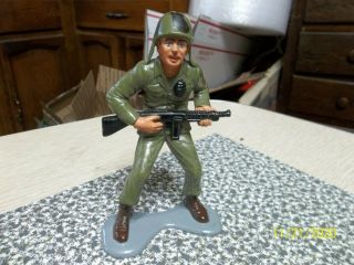 Vintage 1963 Marx 6 Inch Combat Soldier Hard Plastic Factory Painted Us Marine ?
