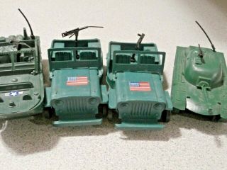 Vintage Made In Hong Kong Plastic Toy Tanks And Military Vehicles - 4.  5 "
