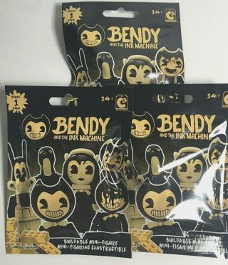 Bendy And The Ink Machine Mini Figure X 3 Random Blind Bags 14yrs,