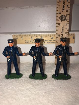 Barclay Manoil Toy Civilian 612 Conductor,  Set Of 3