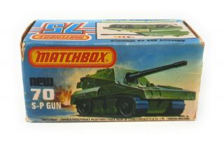 Matchbox Superfast 1 - 75 No 70 Sp Gun Empty Box Typ G Lesney