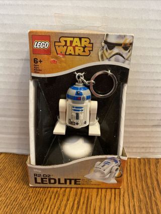 Lego Star Wars R2 - D2 Plastic Loop Key Chain With Led Light White/blue