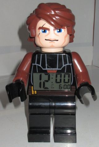 Lego Star Wars Anakin Skywalker 9 " Tall Figure Alarm Clock 2010 Time Great