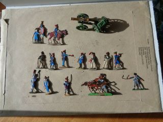 Flats,  Napoleonic French Artillery Gun Soldiers Painted Lead Zinnfiguren,  Fg
