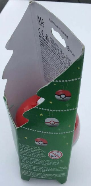 Mega Construx Pokemon Candy Cane Pikachu Poke Ball Christmas Ornament Set, 3