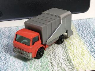Matchbox Lesney 7c Ford Refuse Truck Near,  No Box,  Orange Grey Silver
