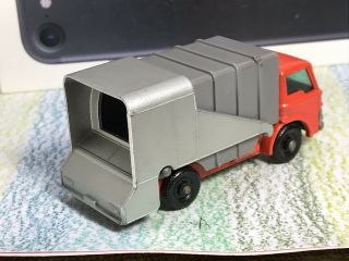 Matchbox Lesney 7c Ford Refuse Truck Near,  no box,  orange grey silver 2