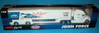 John Force 2018 PEAK 1/64 Freightliner NASCAR Hauler Transporter Truck Trailer 3
